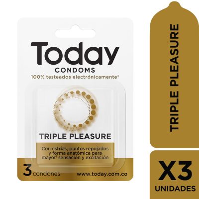 CONDONES TRIPLE PLEASURE CAJ X 3 TODAY