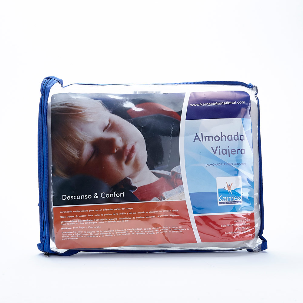 ALMOHADA VIAJERA 34CMX23CM KAMEX BOL X 1
