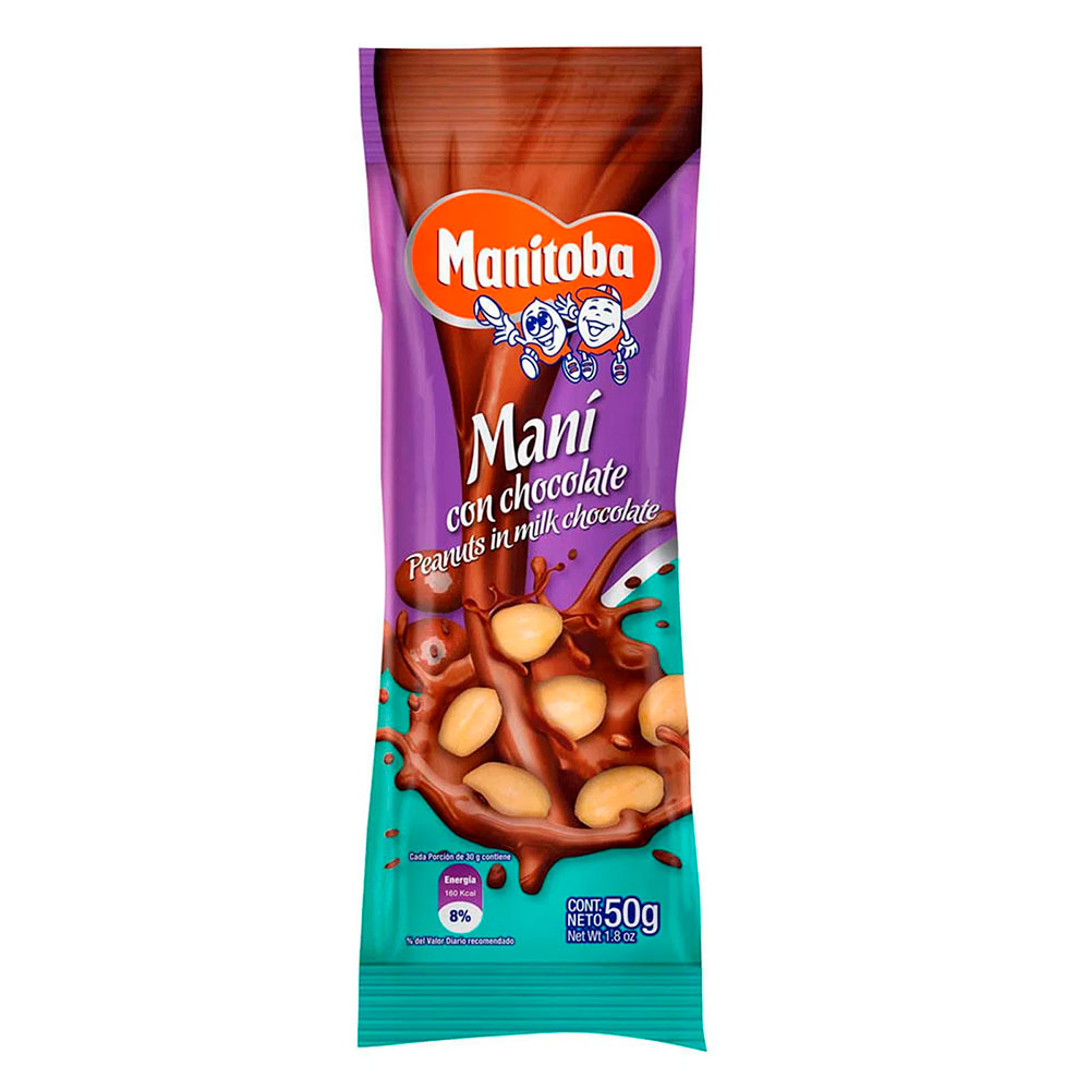 MANI CON CHOCOLATE MANITOBA CAJ X 24PAQX50GR