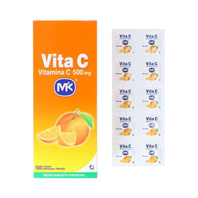 VITA C 500MG TAB MAST CAJ X 100 MK NARANJA