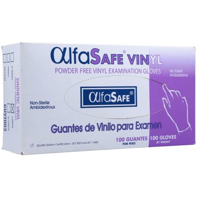 GUANTE VINILO EXAMEN REF GUVT003 CAJ X 100 ALFASAFE TALLA L