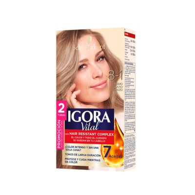 IGORA VITAL CAJ X 2TUB C7-8-1 RUBIO CLARO CENIZO
