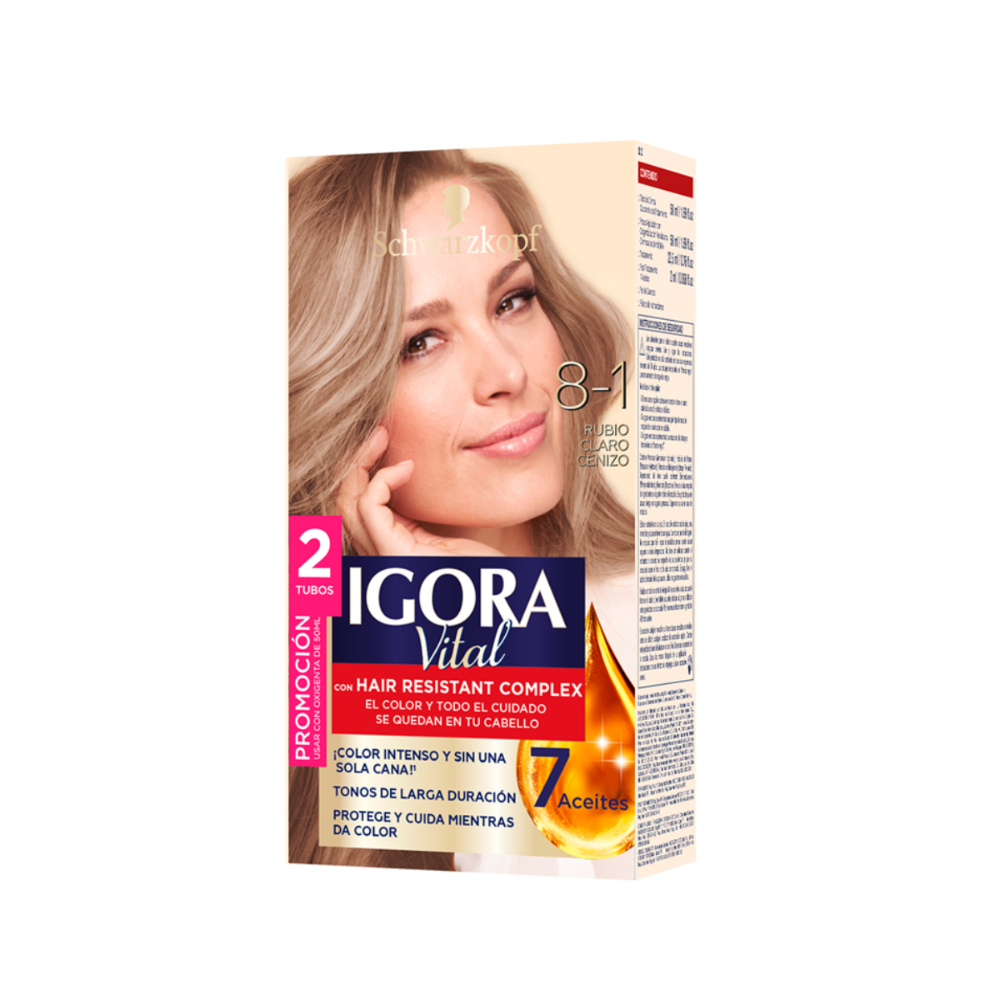 IGORA VITAL CAJ X 2TUB C7-8-1 RUBIO CLARO CENIZO