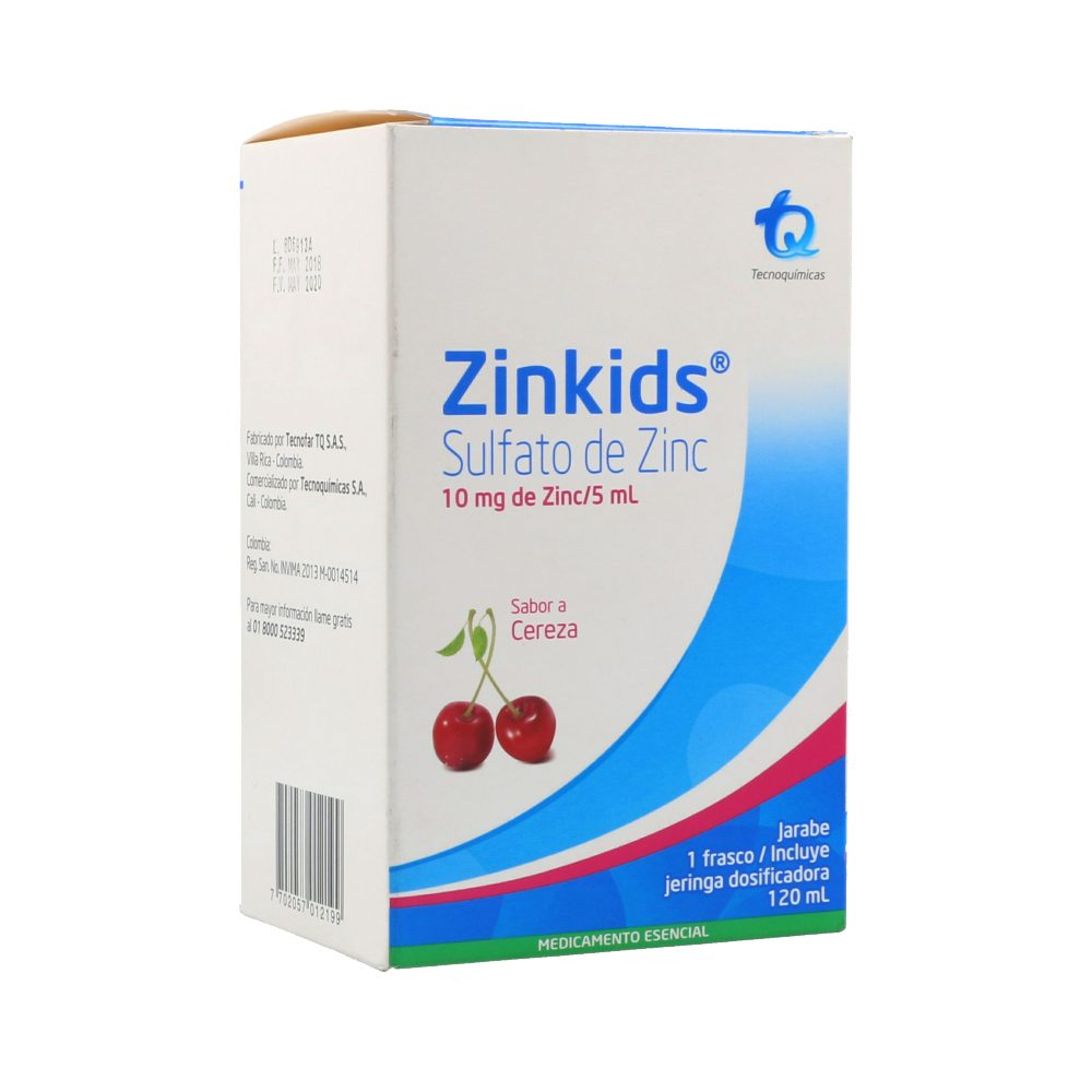 ZINKIDS 10MG/5ML(0.2%) JBE FCO X 120ML CEREZA