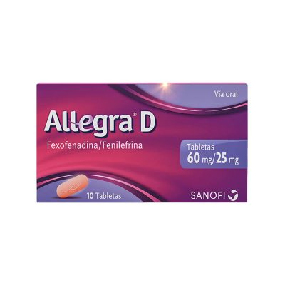 ALLEGRA D (25+60)MG TAB REC CAJ X 10