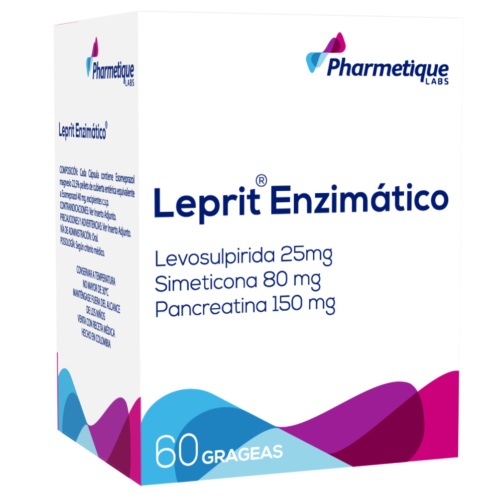 LEPRIT ENZIMATICO (25+80+150)MG TAB REC CAJ X 60