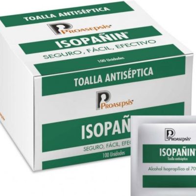 TOALLA ANTIS IMPRE ALCOHOL 70% CAJ X 100SOB ISOPANIN