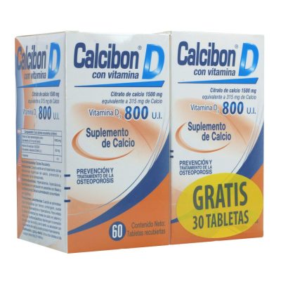 CALCIBON D 1FCOX60GTIS30 1500MG(315MGCa)+800UI TAB REC PAQ X 1