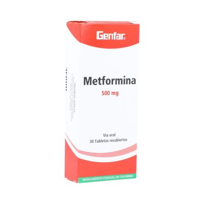 METFORMINA 500MG TAB REC  CAJ X 30 GENFAR