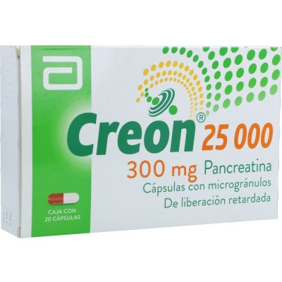 CREON 25000 300MG(18000+25000+1000)UI CAP LIB RET  CAJ X 20