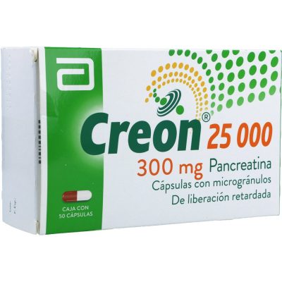 CREON 25000 300MG(18000+25000+1000)UI CAP LIB RET  CAJ X 50