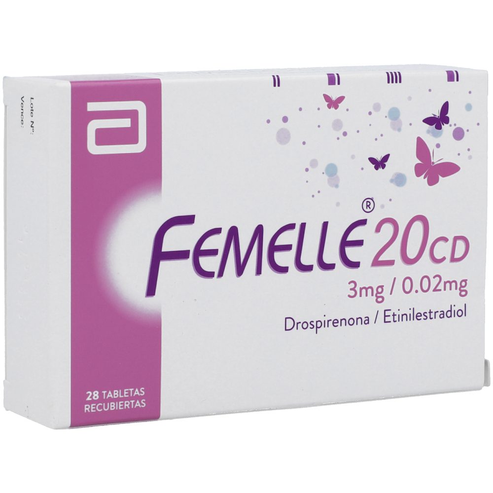 FEMELLE 20 CD (3+0.02)MG TAB REC CAJ X 28