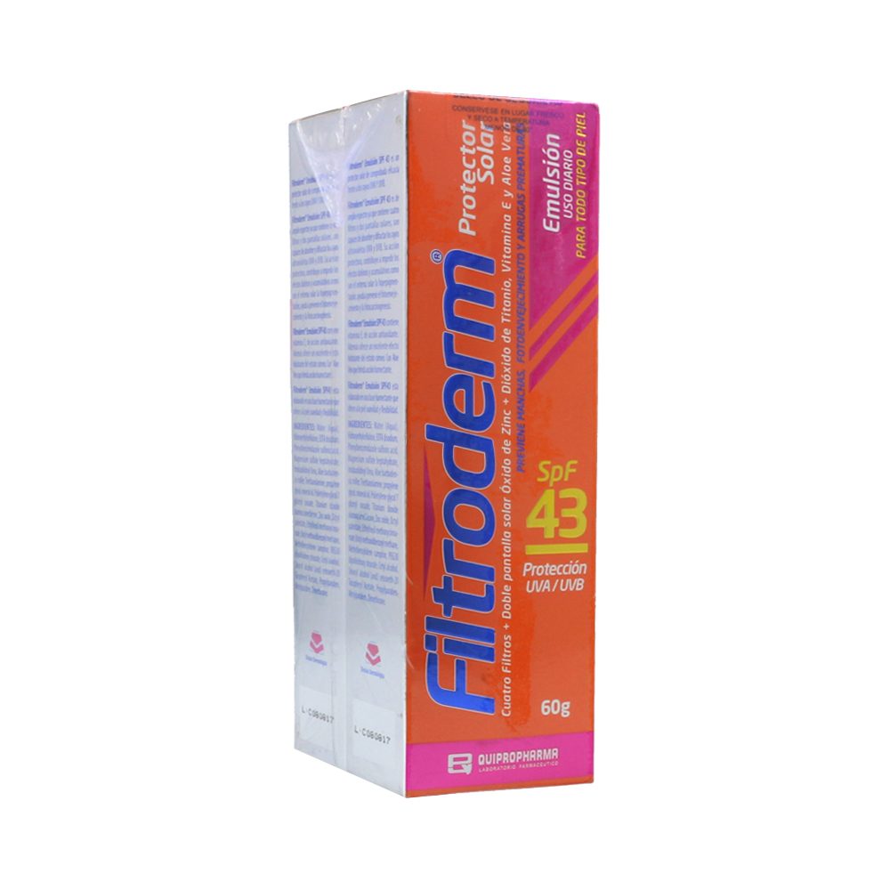 PROMO PROT SOLAR 60GR 2X1 FILTRODERM PAQ SPF 43