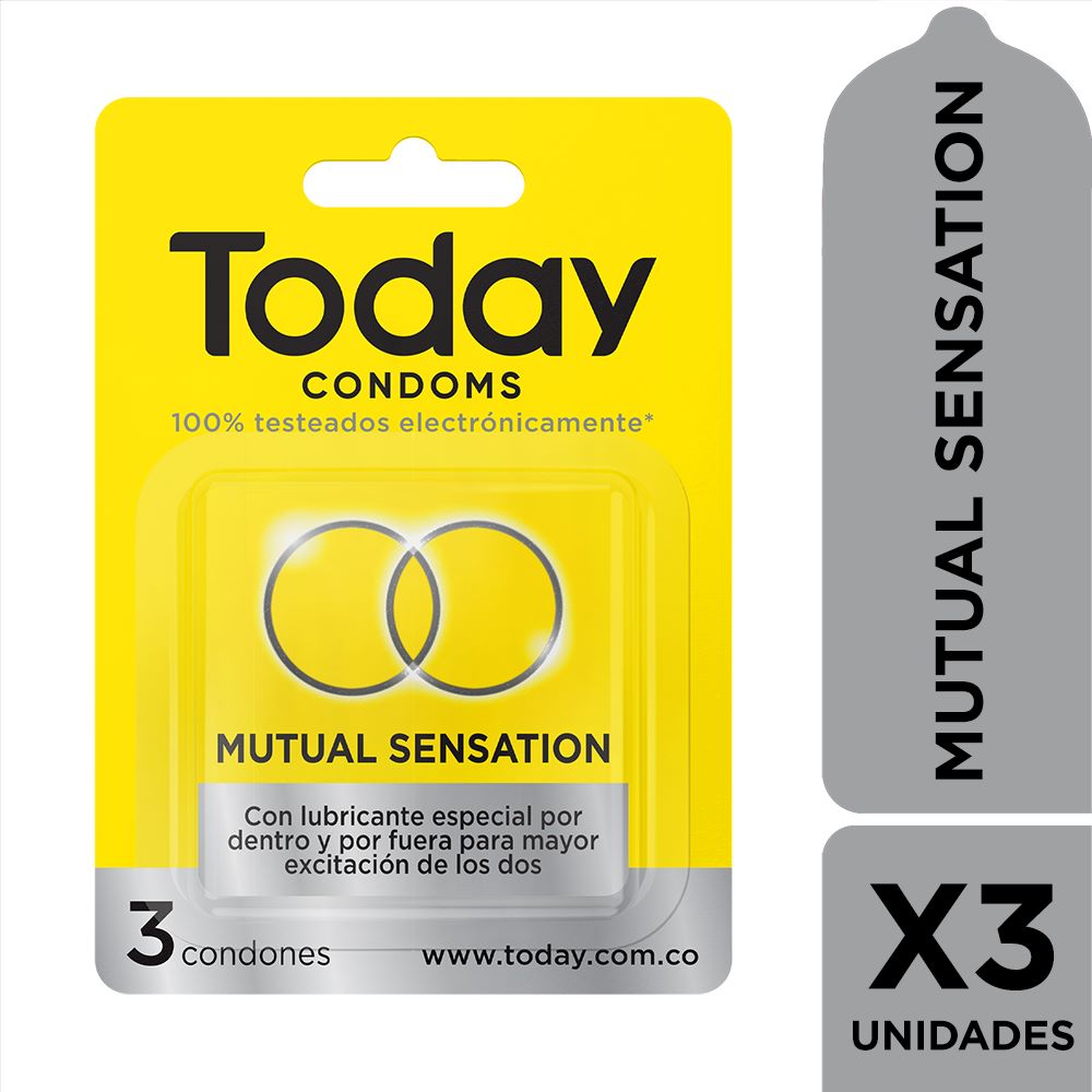 CONDONES MUTUAL SENSATION PAQ X 3 TODAY