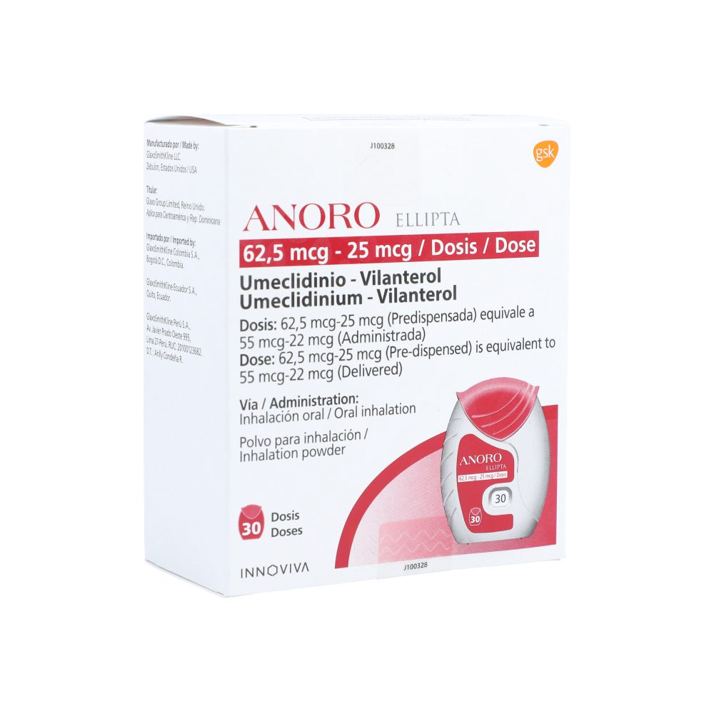 ANORO ELLIPTA (62.5(55)+25(22))MCG/DOSIS POLV INH ORAL CAJ X 30DOSIS