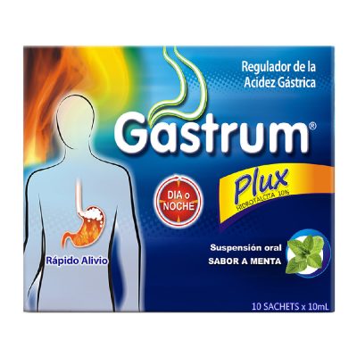 GASTRUM PLUX 500MG/5ML(10%) SUSP ORAL CAJ X 10SOB X10ML MENTA