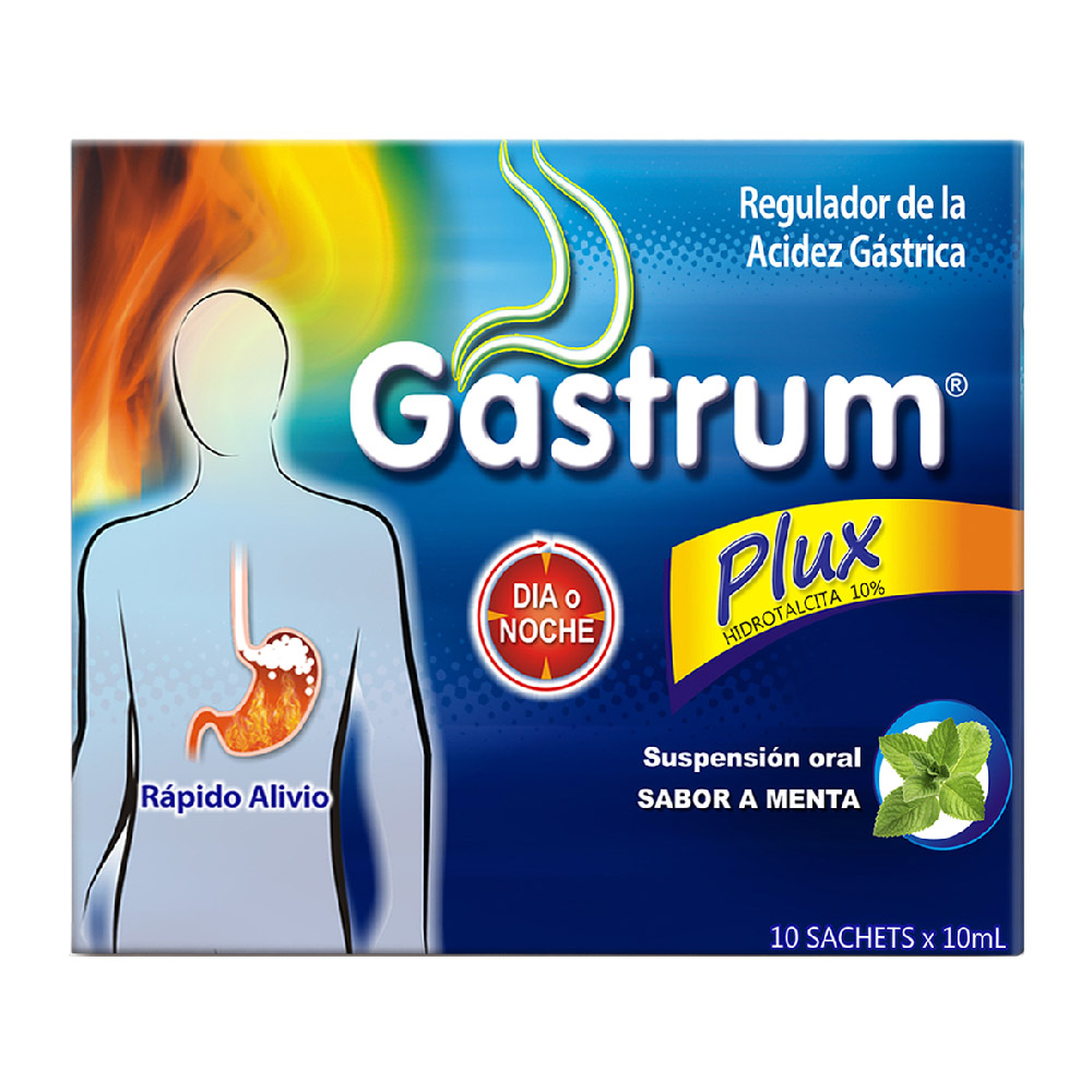 GASTRUM PLUX 500MG/5ML(10%) SUSP ORAL CAJ X 10SOB X10ML MENTA