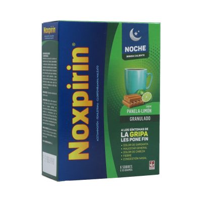 NOXPIRIN F CALIENTE NOCHE (500+4+10)MG/SOB GRAN SUSP ORAL CAJ X 6SOB X 6GR PANELA LIMON