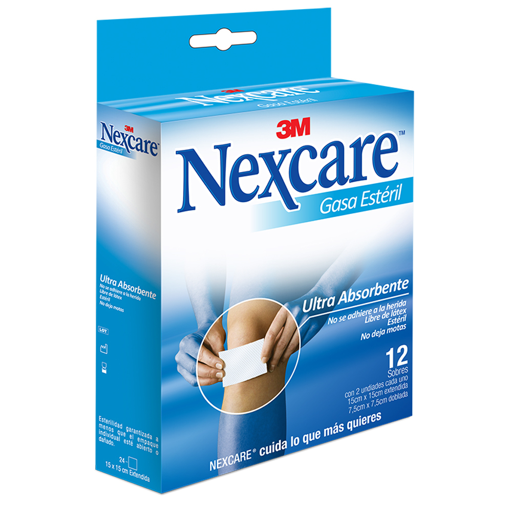 GASA ESTERIL CAJ X 12SOBX2 NEXCARE 7.5CMX7.5CM