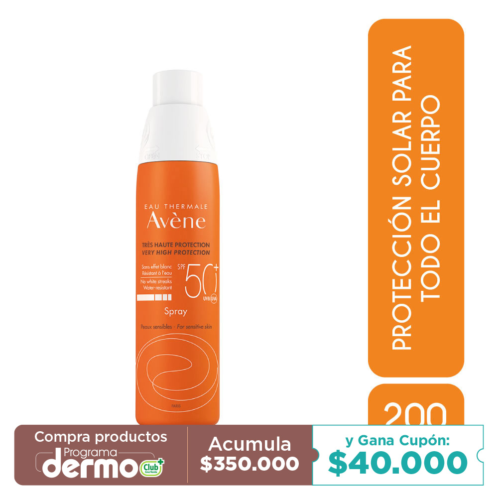 PROTECTOR SOLAR AVENE SPF 50+ TRES HAUTE FCO X 200ML SPRAY