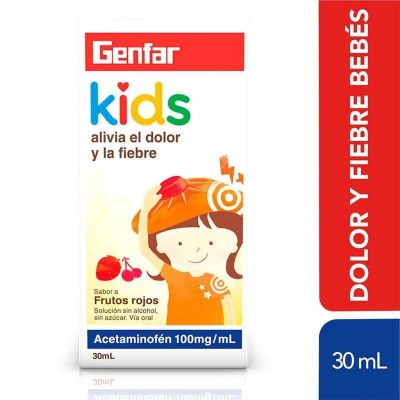 ACETAMINOFEN 100MG/ML(10%) SOL ORAL  FCO X 30ML GENFAR KIDS FRUTOS ROJOS