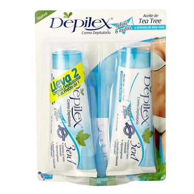 PROMO CREMA DEPILATORIA DEPILEX BIKINI Y AXILAS PAQ X 2TUB X 100GR