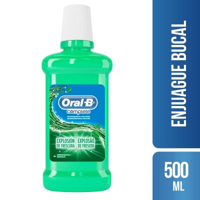 ENJUAGUE BUCAL COMPLETE ORAL-B FCO X 500ML SIN ALCOHOL HIERBABUENA