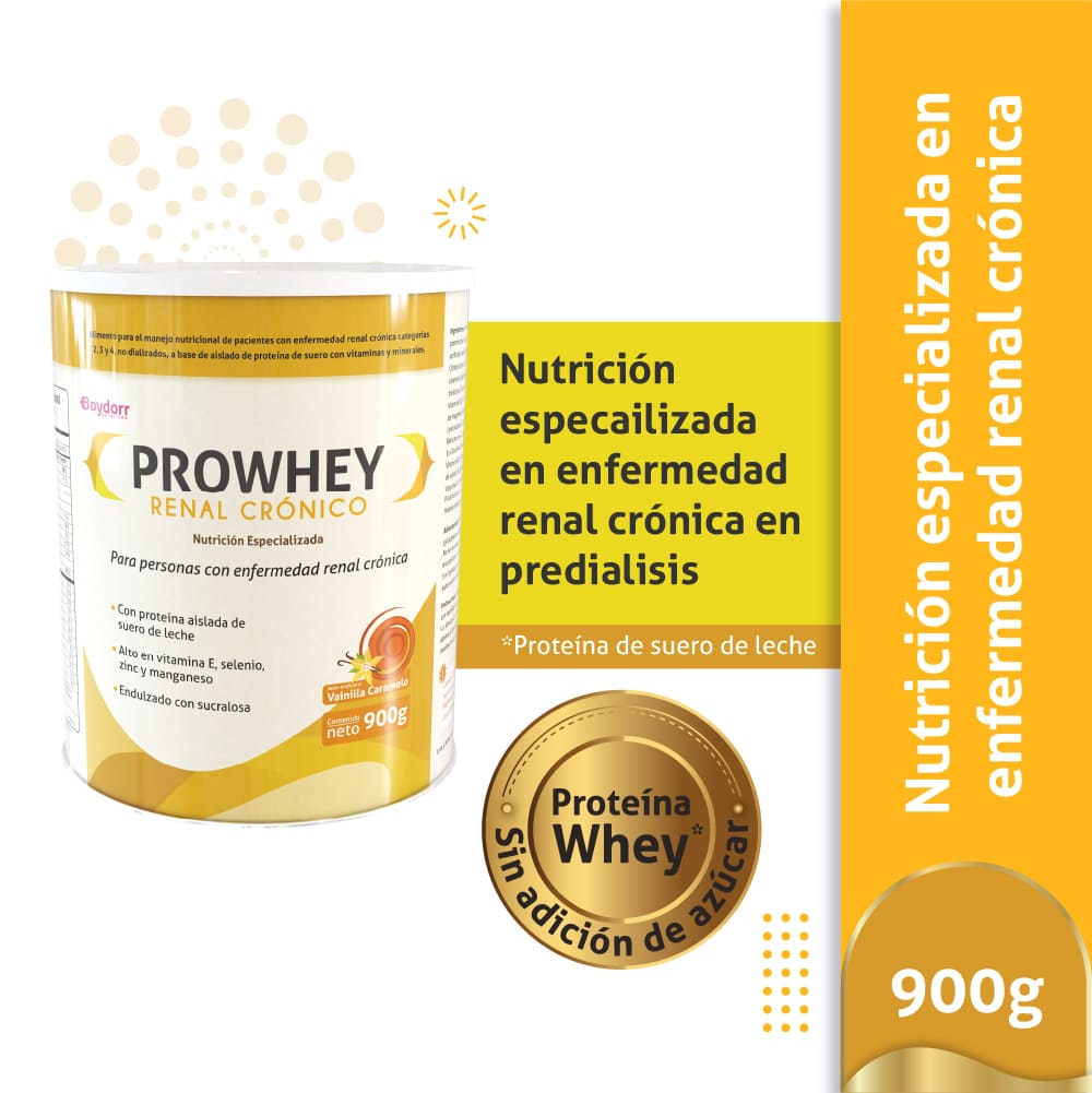 PROWHEY RENAL CRONICO LAT X 900GR VAINILLA-CARAMELO
