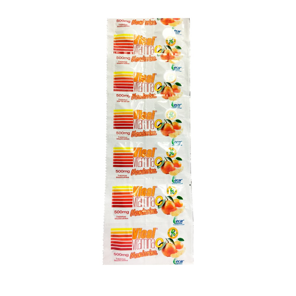 VICAL C 500MG TAB MAST CAJ X 144 MANDARINA