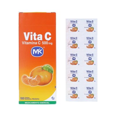VITA C 500MG TAB MAST CAJ X 100 MK MANDARINA
