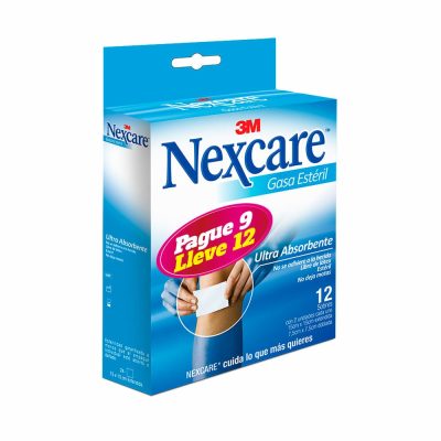 PROM GASA ESTERIL PAG9 LLEV12 CAJ X 12SOB X 2UND NEXCARE 15CM X 15CM