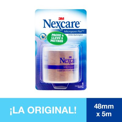 PROM CINTA MICROPOROSA GTIS 1M SOB X 1ROL X 5MT NEXCARE 48MM X 5MT PIEL