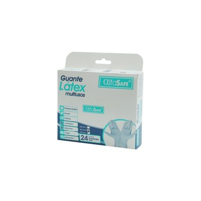 GUANTES DE LATEX MULTIUSOS CAJ X 24 ALFASAFE M