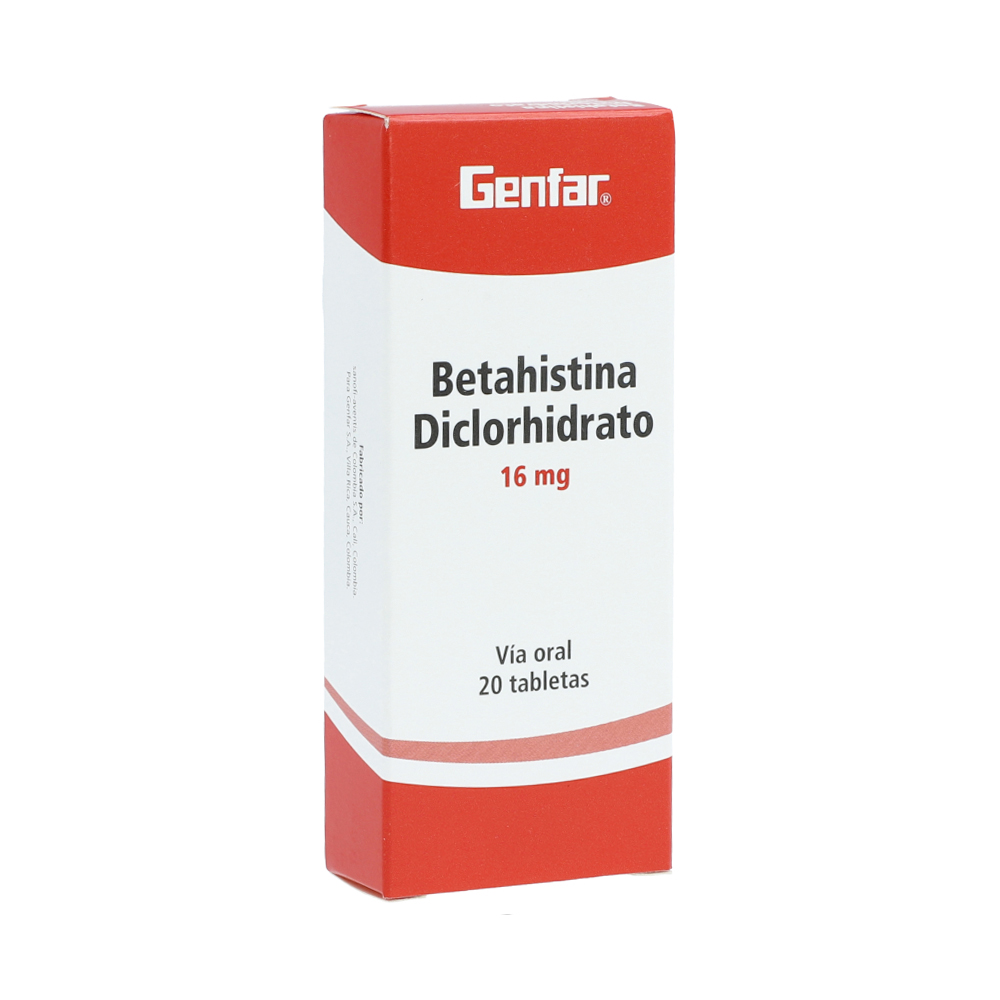 BETAHISTINA 16MG TAB CAJ X 20 GENFAR