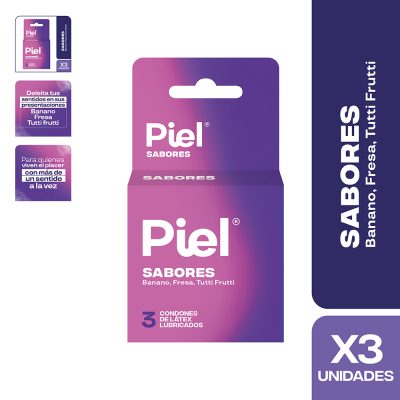 CONDONES SABORES CAJ X 3SOB PIEL