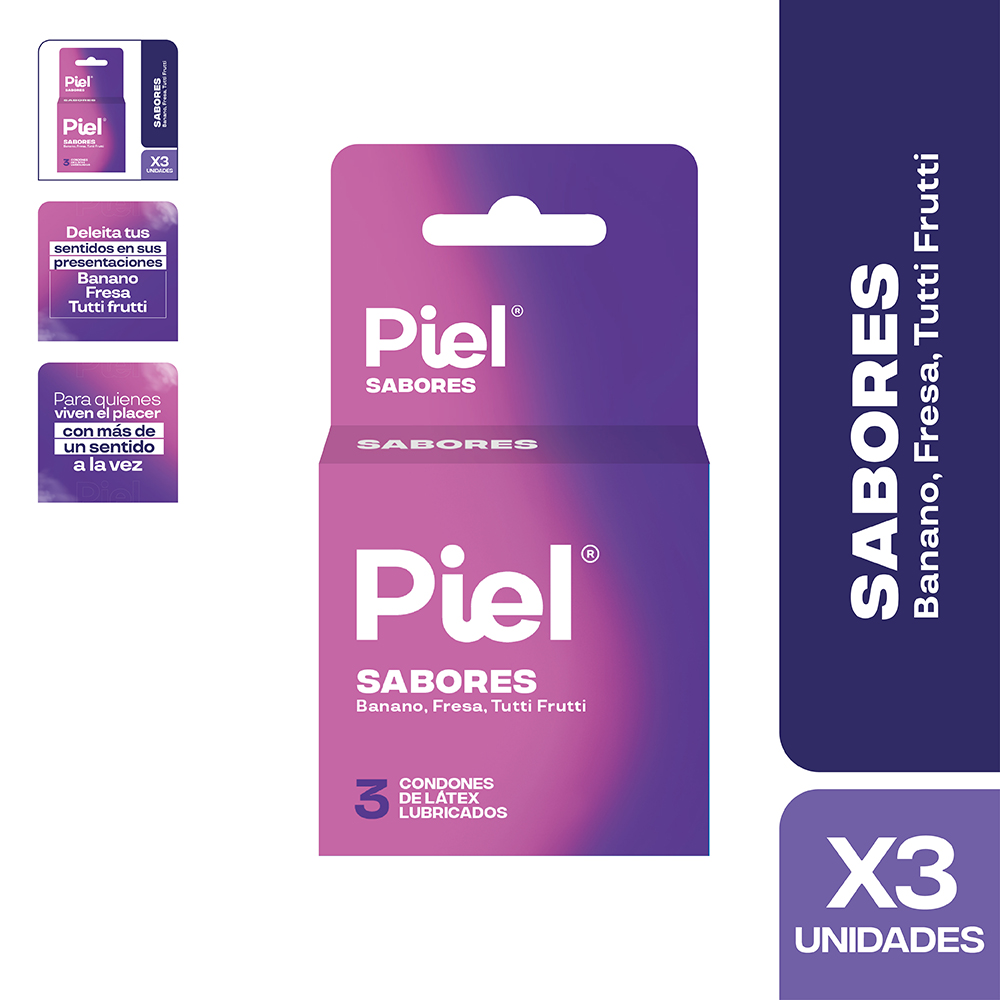 CONDONES SABORES CAJ X 3SOB PIEL