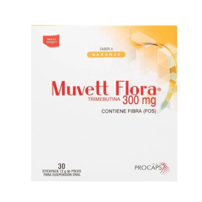 MUVETT FLORA 300MG POLV SUSP ORAL CAJ X 30SOB X 12GR NARANJA