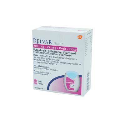 RELVAR ELLIPTA (200+25)MCG/DOSIS POLV INH ORAL FCO X 30DOSIS