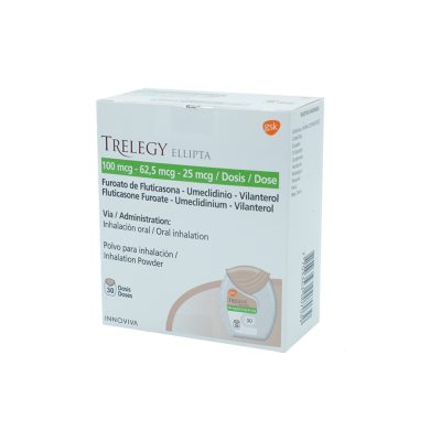 TRELEGY ELLIPTA (100+62.5+25)MCG/DOSIS POLV INH ORAL FCO X 30DOSIS