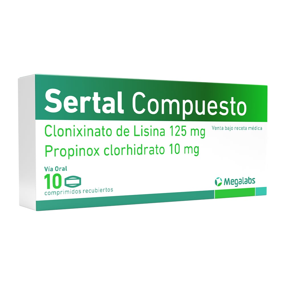 SERTAL COMPUESTO (125+10)MG TAB REC CAJ X 10