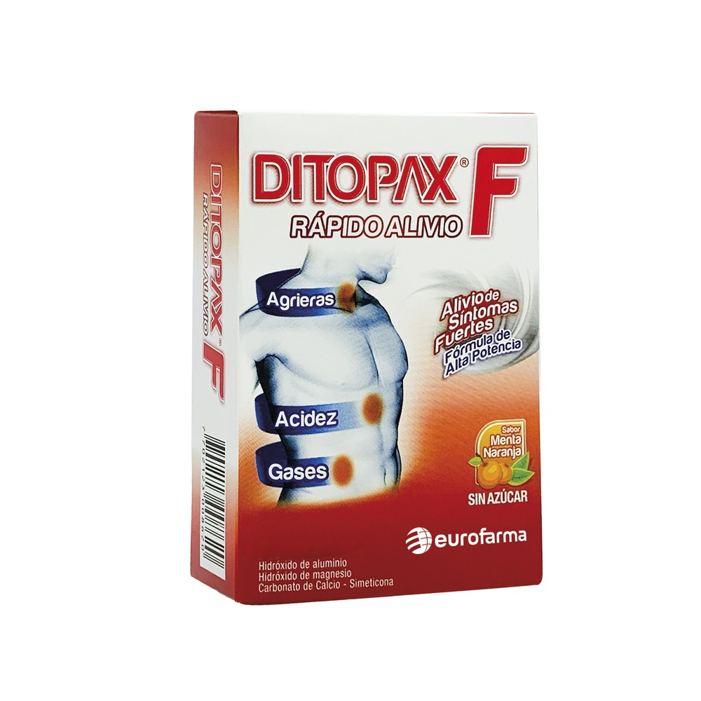 DITOPAX F (470MG+410+328+25)MG TAB MAST CAJ X 25 MENTA NARANJA