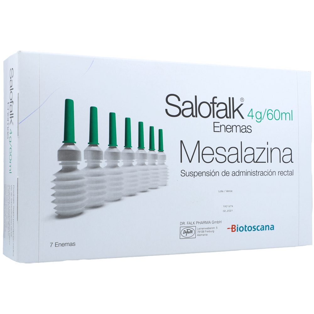 SALOFALK 4GR/60ML(6.67%) SUSP RECT CAJ X 7ENEMA X 60ML