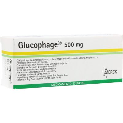 GLUCOPHAGE 500MG TAB REC  CAJ X 30