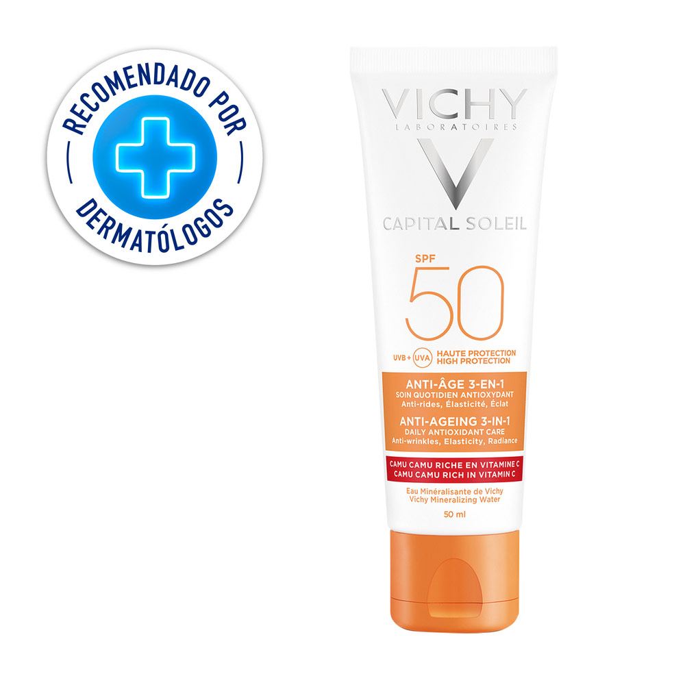 PROTECTOR ANTI-EDAD CAPITAL SOLEIL VICHY SPF 50 3 EN 1 TUB X 50ML