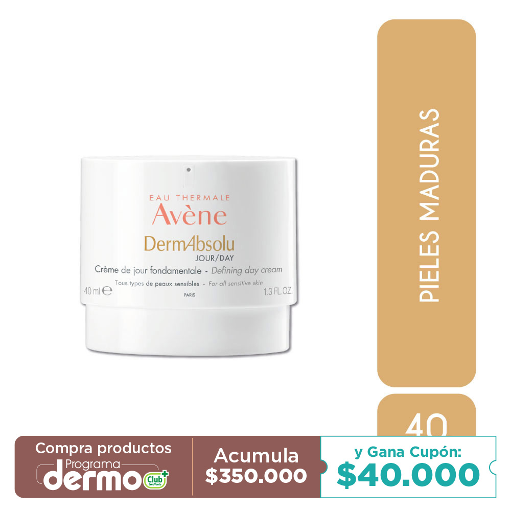 CREMA DIA DERMABSOLU AVENE EAU THERMALE DENSIDAD VITALIDAD TODO TIPO DE PIEL POT X 40ML