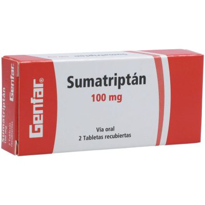 SUMATRIPTAN 100MG TAB REC CAJ X 2 GENFAR