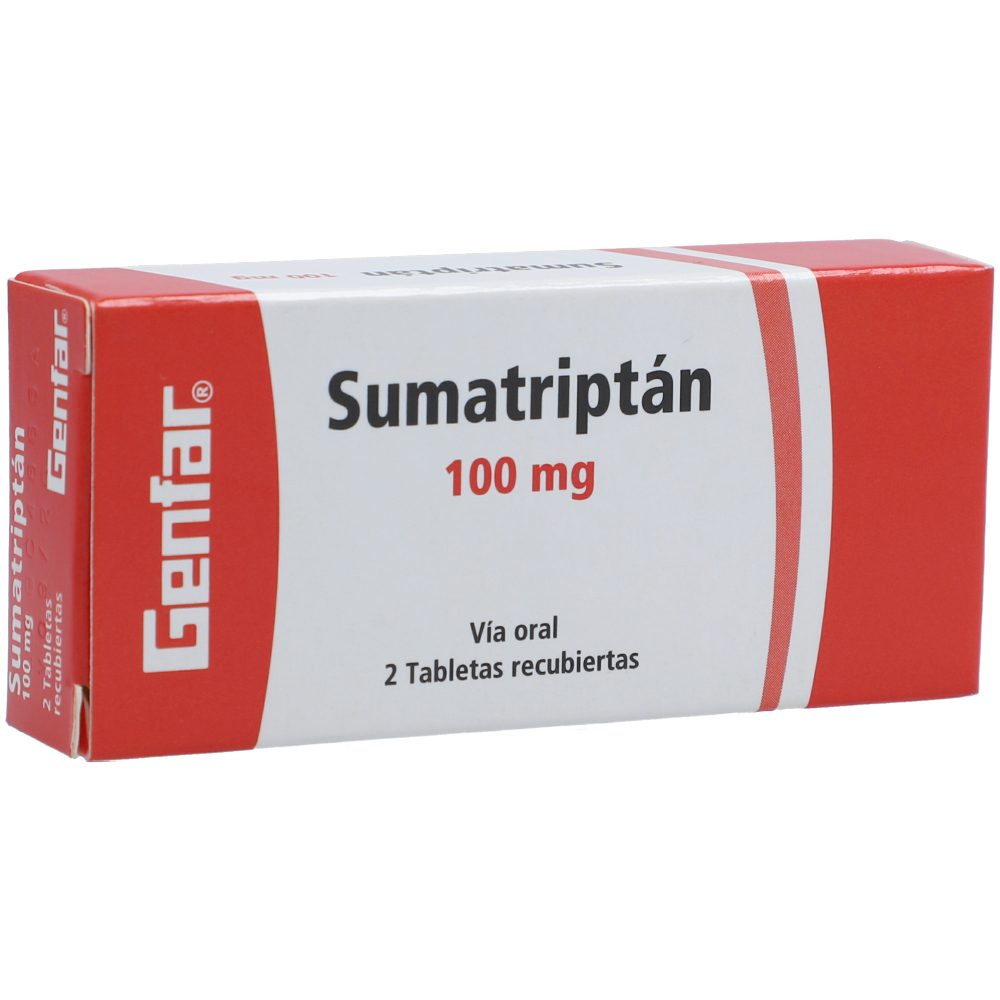 SUMATRIPTAN 100MG TAB REC CAJ X 2 GENFAR