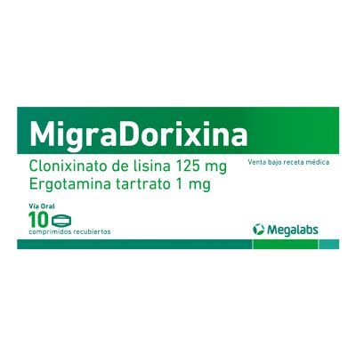 MIGRADORIXINA (1+125)MG TAB REC  CAJ X 10