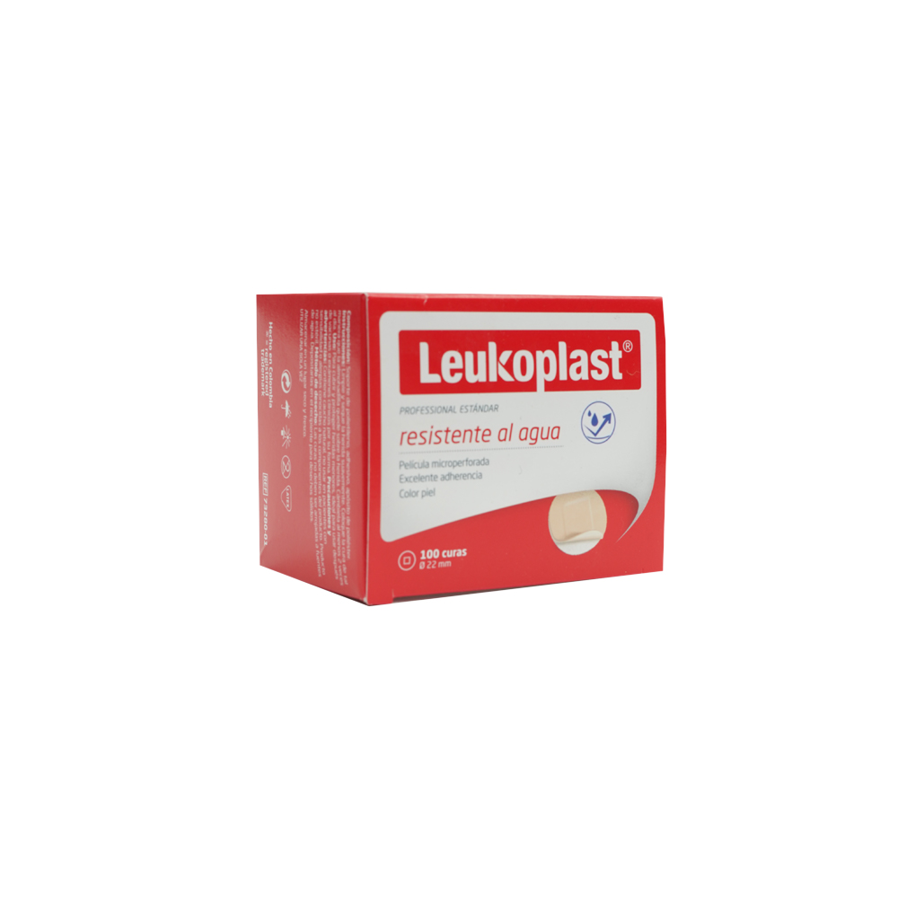 CURAS ESTANDAR REDONDA REF 73280-01 CAJ X 100 LEUKOPLAST 22MM PIEL