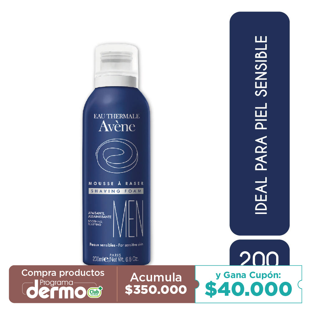 ESPUMA DE AFEITAR AVENE MEN PIELES NORMALES Y SENSIBLES FCO X 200ML